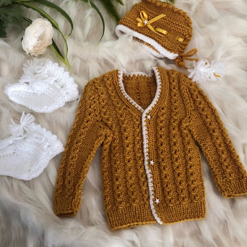 Golden Star Baby Knit Set